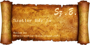 Szatler Béla névjegykártya
