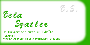 bela szatler business card